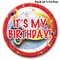 Disco Skate Themed Button - It's My Birthday 2 1/4 inch button with safety pin back | RAHEEV®